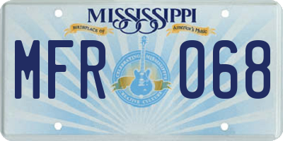 MS license plate MFR068