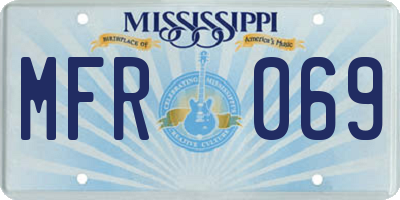MS license plate MFR069