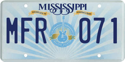 MS license plate MFR071