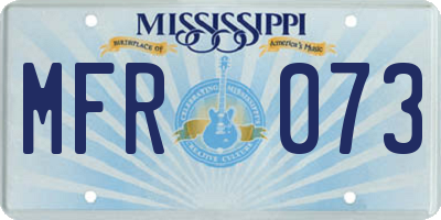 MS license plate MFR073