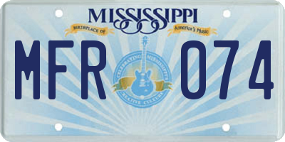 MS license plate MFR074