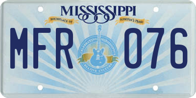 MS license plate MFR076