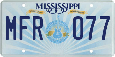 MS license plate MFR077