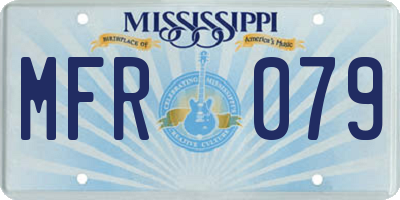 MS license plate MFR079