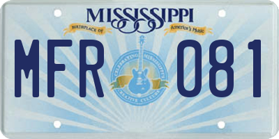 MS license plate MFR081