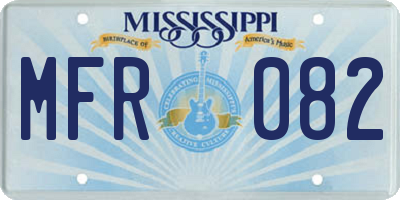 MS license plate MFR082