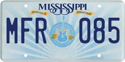 MS license plate MFR085