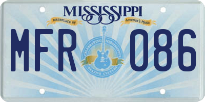 MS license plate MFR086