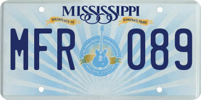 MS license plate MFR089