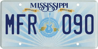 MS license plate MFR090