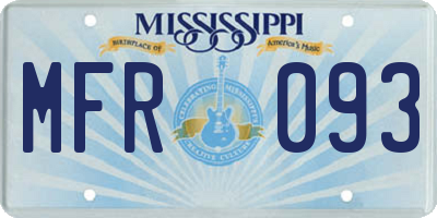 MS license plate MFR093