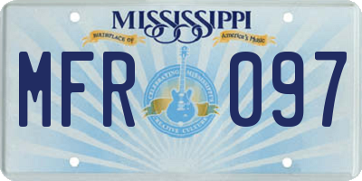 MS license plate MFR097