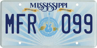 MS license plate MFR099