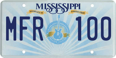 MS license plate MFR100