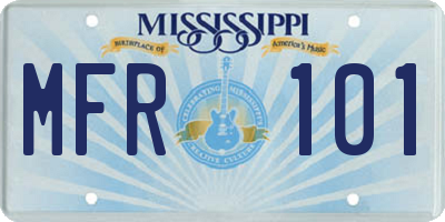 MS license plate MFR101