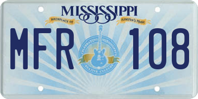 MS license plate MFR108
