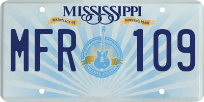 MS license plate MFR109