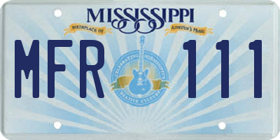 MS license plate MFR111