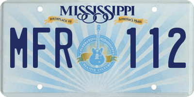 MS license plate MFR112