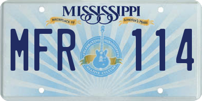 MS license plate MFR114