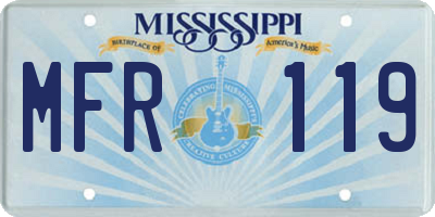 MS license plate MFR119
