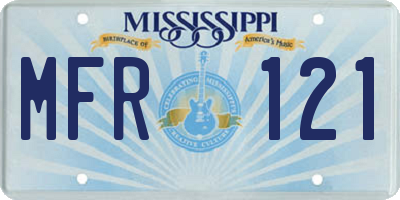 MS license plate MFR121