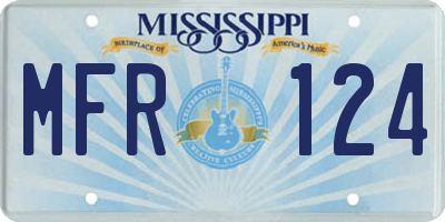 MS license plate MFR124