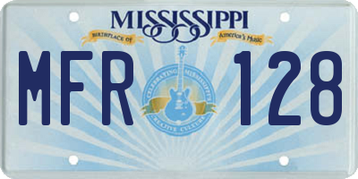 MS license plate MFR128