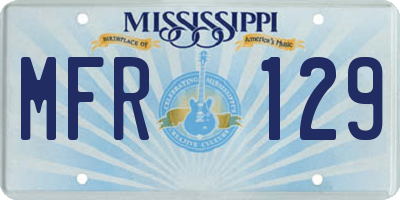 MS license plate MFR129