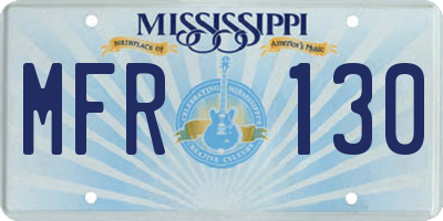 MS license plate MFR130