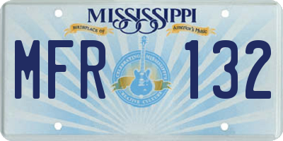 MS license plate MFR132
