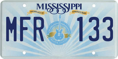 MS license plate MFR133