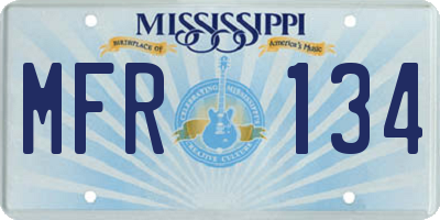 MS license plate MFR134