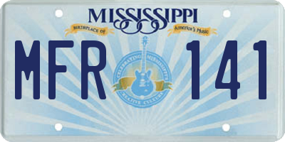 MS license plate MFR141