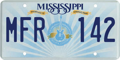 MS license plate MFR142