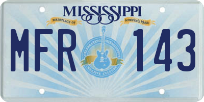 MS license plate MFR143