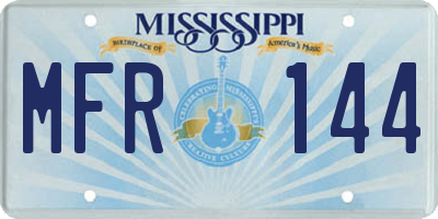 MS license plate MFR144