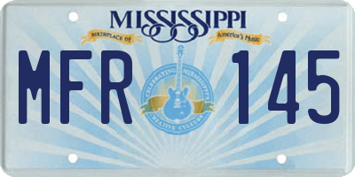 MS license plate MFR145