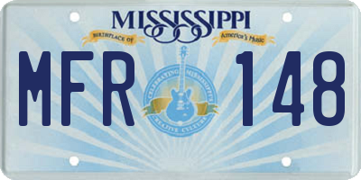 MS license plate MFR148