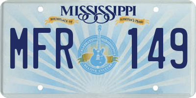 MS license plate MFR149
