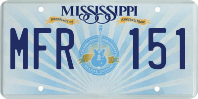 MS license plate MFR151