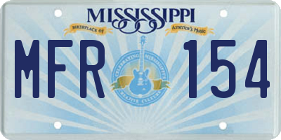 MS license plate MFR154