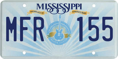 MS license plate MFR155