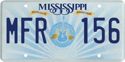 MS license plate MFR156