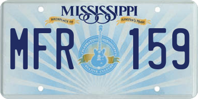 MS license plate MFR159