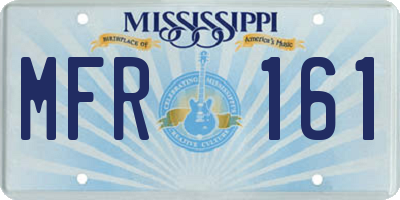 MS license plate MFR161