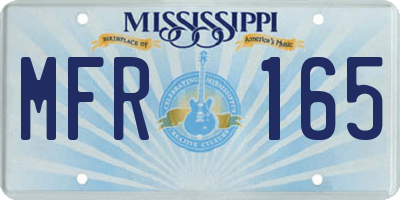 MS license plate MFR165