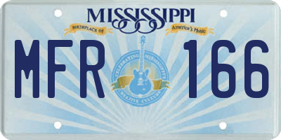 MS license plate MFR166