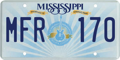 MS license plate MFR170