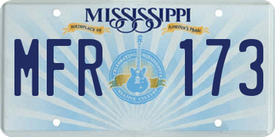 MS license plate MFR173